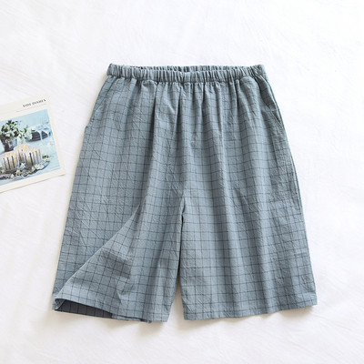 Jauni vasaras pāris rūtaini šorti kokvilnas marle plānas pidžamas bikses atpūtas apģērbs sievietēm vīriešiem ar apakšu nakts bikses