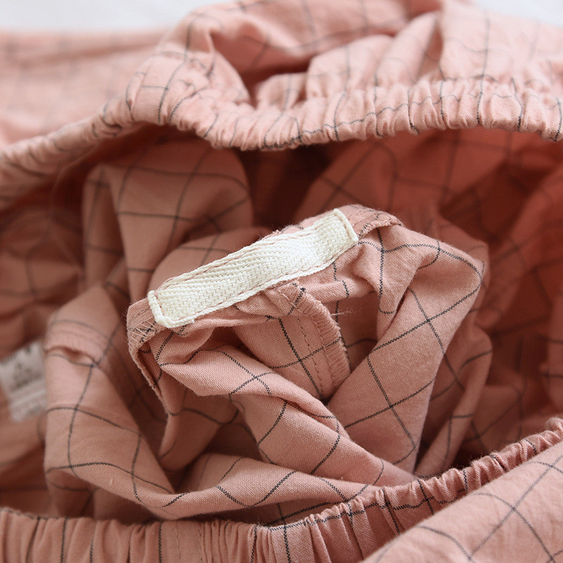 Jauni vasaras pāris rūtaini šorti kokvilnas marle plānas pidžamas bikses atpūtas apģērbs sievietēm vīriešiem ar apakšu nakts bikses