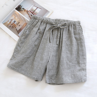 Noua primăvară, vară, pantaloni scurți cu buline, pantaloni subțiri de pijama din tifon de bumbac, îmbrăcăminte de somn pentru bărbați, femei, pantaloni de noapte