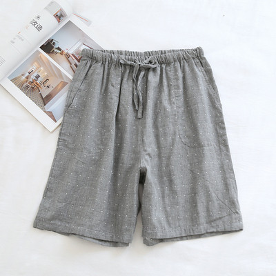 Noua primăvară, vară, pantaloni scurți cu buline, pantaloni subțiri de pijama din tifon de bumbac, îmbrăcăminte de somn pentru bărbați, femei, pantaloni de noapte