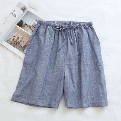 Noua primăvară, vară, pantaloni scurți cu buline, pantaloni subțiri de pijama din tifon de bumbac, îmbrăcăminte de somn pentru bărbați, femei, pantaloni de noapte