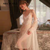 MECHCITIZ 2 db-os köntös szett hálóingekkel Női hálóruha Szexi csipkés alvóruha, hosszú ujjú fehérnemű Női fürdőköpeny háziruha