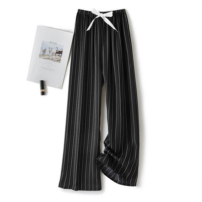 Jégselyem tavaszi nyár női virágos nadrág széles szárú pizsama nadrág bő elasztikus deréknadrág otthoni nadrág Női aranyos alsó