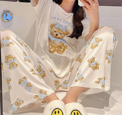 Karikatūra Druka Pidžamas Bikses Ikdienišķas Mājas Apģērbs Sievietēm Meitenes Jauki Atpūtas Apakšpuses Bikses Brīvas Guļambikses Lielizmēra Pjs