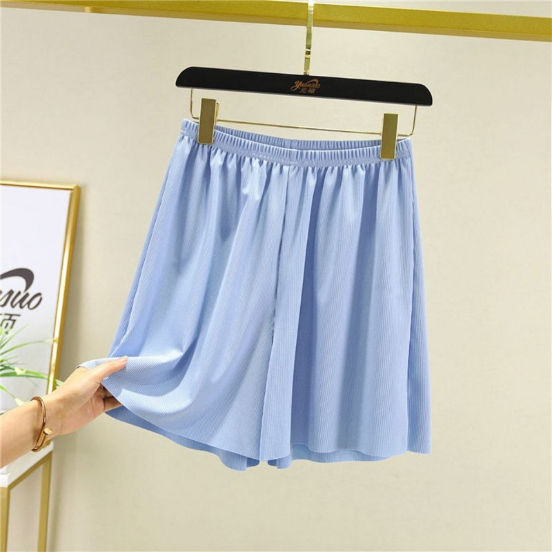 Női pizsama éjszakai rövidnadrág Otthoni ruhák Hálóruhák Nadrágok Bő nadrágkosztümök Alvás nyáron Fehér divat, széles alsó Női