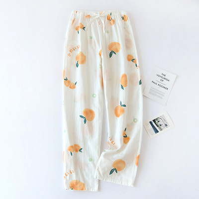 Japán 100% pamut pizsama nadrág Női nyári pamut géz Otthoni nadrág Elasztikus derékalsó alsó alsó vékony laza alkalmi nadrág