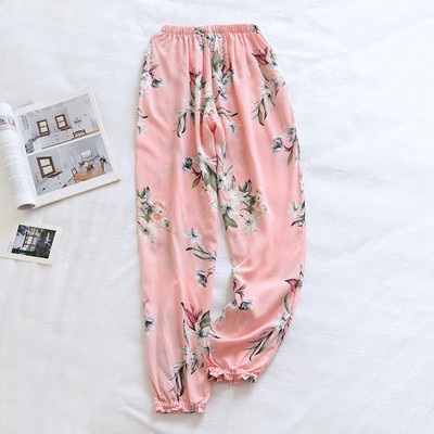 Pidžamas bikses Sieviešu naktsbikses Vasaras kokvilnas garās bikses ar apdruku mājas apģērbam Plānas pret moskītu brīvas pidžamas sieviešu bikses