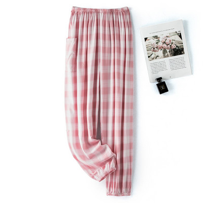 Női pamut szatén pizsama nadrágok 2022 nyár Hálóruha Nadrág Alsó Hálóruha Női Bő elasztikus derék Virágos nadrág Háziruha