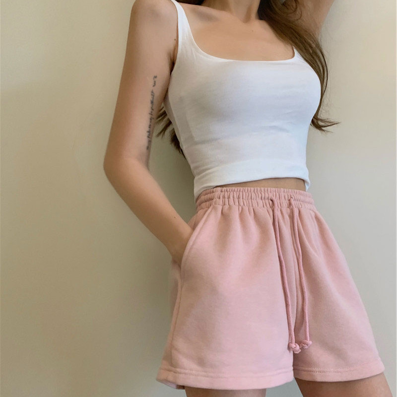 Női masszív alvó alsó Alkalmi rövidnadrág Nyári Minőségi Puha Hálóruha Elasztikus derékú melegítőnadrág Mindenre illő Egyszerű elegáns koreai