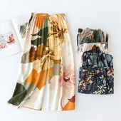 Női nadrágok Otthoni ruhák Nyári rövidnadrágok Virágmintás széles szárú nadrágkosztümök Hálóruhák Nagy méretű Alsónadrágok Nappali viselet