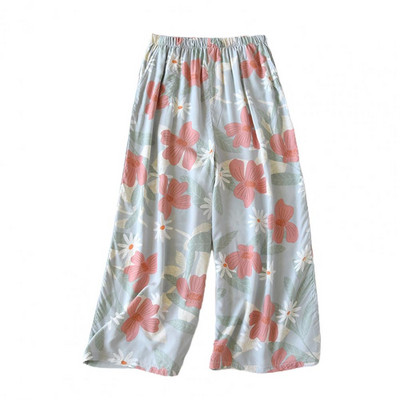 Női nadrágok Otthoni ruhák Nyári rövidnadrágok Virágmintás széles szárú nadrágkosztümök Hálóruhák Nagy méretű Alsónadrágok Nappali viselet
