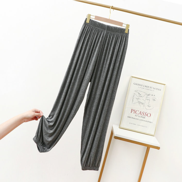 Modal Ikdienas pidžama Bikses Sieviešu Mazas Pēdas Laternas stila garās Bikses Plānas Mājas Apģērbs Brīvas Slim sieviešu legingi bikses