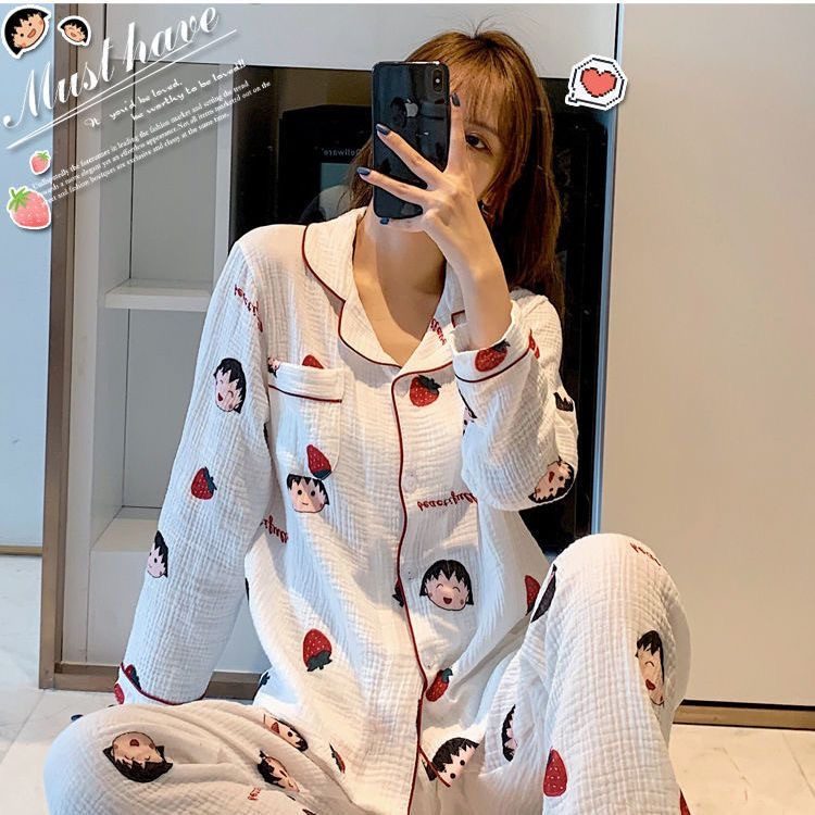 Pidžamu komplekti ķemmējama kokvilna Sievietēm Drukāt Jauki Meitenes Visi spēles Apkakles Apkakle Retro Vintage Ulzzang Jauna Estētiska Māja