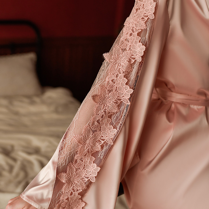 Siidine pruutpesu Öösärk magamisriietus Kaal Intiimne pulmakleit Seksikas kleit hommikumantel Naiste kerge öösärk Hommikumantel Seksikas kingitus Satiin