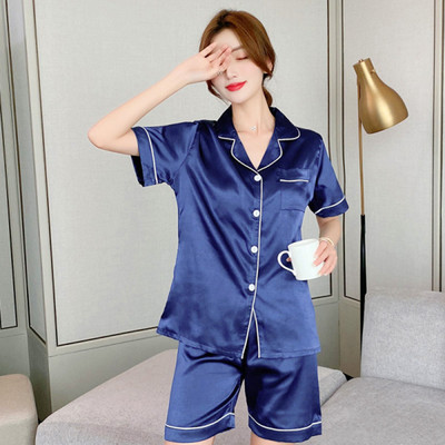 Liela izmēra zīda pidžamas Sieviešu masīva, jauka pidžama sievietēm vasaras naktsveļa pidžamas divdaļīgs komplekts Satīna zīda pidžamas atpūtas apģērbs