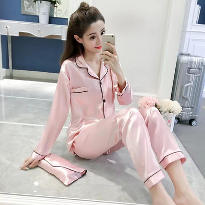 Liela izmēra zīda pidžamas Sieviešu masīva, jauka pidžama sievietēm vasaras naktsveļa pidžamas divdaļīgs komplekts Satīna zīda pidžamas atpūtas apģērbs