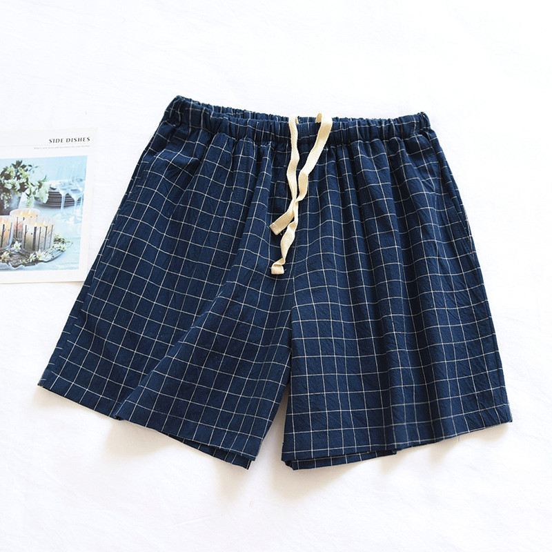 Ljetne tanke pamučne donje hlače za parove Široke kućne kratke hlače Ženske i muške karirane salonske kratke hlače za spavanje Odjeća za spavanje 2021.