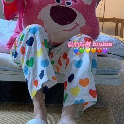 Donje hlače za spavanje Ženske karirane jednostavne labave udobne kućne spavaćice Trendovske studentske do gležnja ženske salonski korejski stil Popularno