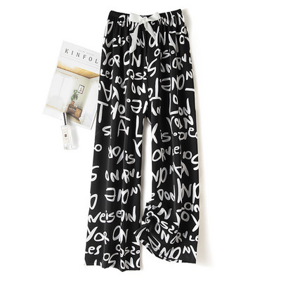 Női Alkalmi nadrág Nyári Strand divat Nyomtatás Széles szárú nadrág Pamut Puha, bő hálónadrág Pizsama nadrág ouc1023