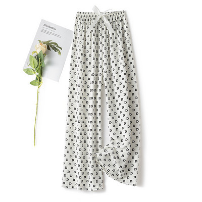 Női Alkalmi nadrág Nyári Strand divat Nyomtatás Széles szárú nadrág Pamut Puha, bő hálónadrág Pizsama nadrág ouc1023