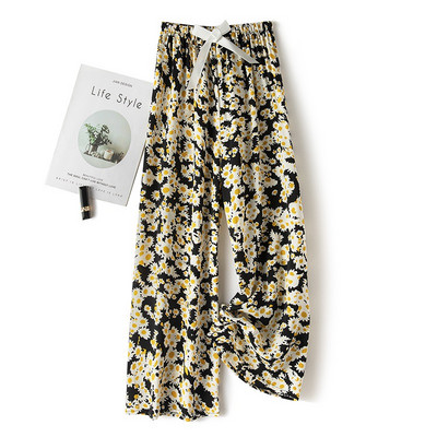 Női Alkalmi nadrág Nyári Strand divat Nyomtatás Széles szárú nadrág Pamut Puha, bő hálónadrág Pizsama nadrág ouc1023