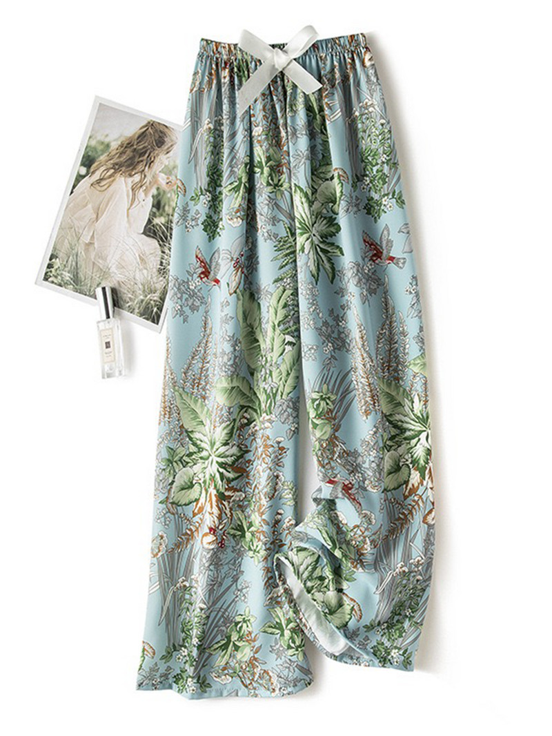 Női Alkalmi nadrág Nyári Strand divat Nyomtatás Széles szárú nadrág Pamut Puha, bő hálónadrág Pizsama nadrág ouc1023