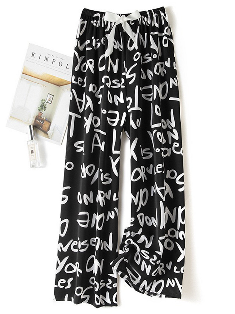 Női Alkalmi nadrág Nyári Strand divat Nyomtatás Széles szárú nadrág Pamut Puha, bő hálónadrág Pizsama nadrág ouc1023