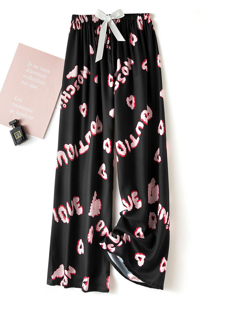 Női Alkalmi nadrág Nyári Strand divat Nyomtatás Széles szárú nadrág Pamut Puha, bő hálónadrág Pizsama nadrág ouc1023