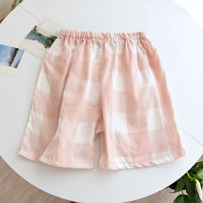 2022 nyári női alvó rövidnadrág pamut géz pizsama nadrág kockás alvó alsó ruházat alvó női társalgó hálóruha