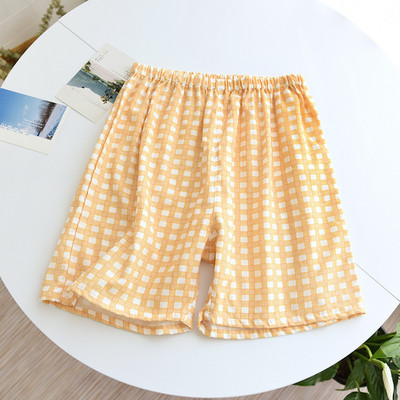 2022 nyári női alvó rövidnadrág pamut géz pizsama nadrág kockás alvó alsó ruházat alvó női társalgó hálóruha