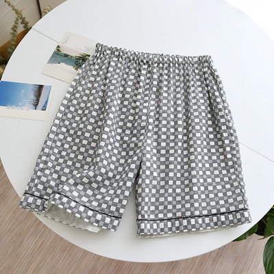 2022 nyári női alvó rövidnadrág pamut géz pizsama nadrág kockás alvó alsó ruházat alvó női társalgó hálóruha