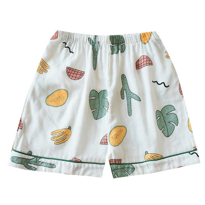 Női pizsama rövidnadrág, 2021, új nyári pamut géz aljzatú női, nyomtatott Kawaii kényelmes, bő pizsamanadrág hálóruha