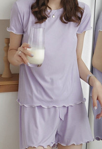 2023. Odjeća za spavanje kratkih rukava Kratke hlače Odijelo Pamučne pidžame Ženska ljetna odjeća za dom Djevojke Jednobojna Mekana pidžama Žene