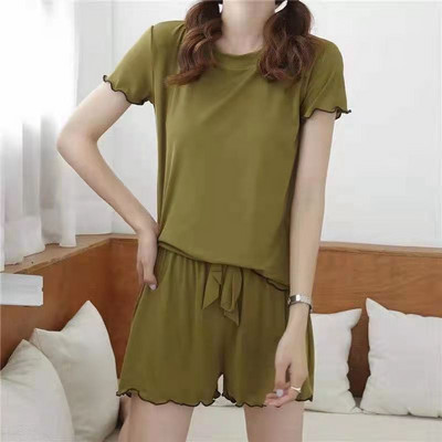 2023. Odjeća za spavanje kratkih rukava Kratke hlače Odijelo Pamučne pidžame Ženska ljetna odjeća za dom Djevojke Jednobojna Mekana pidžama Žene
