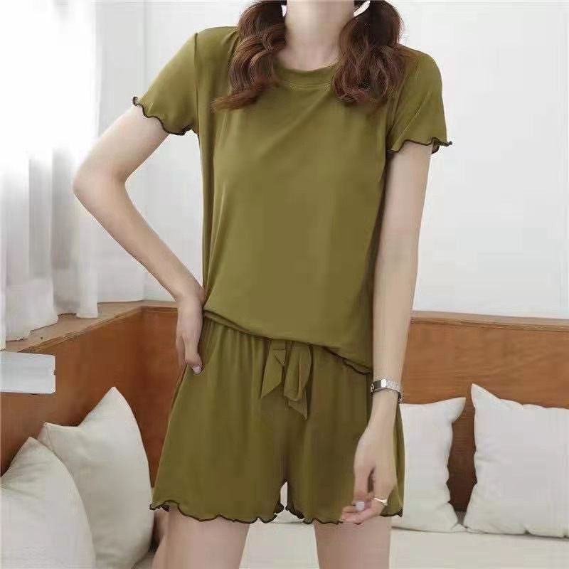 2023. Odjeća za spavanje kratkih rukava Kratke hlače Odijelo Pamučne pidžame Ženska ljetna odjeća za dom Djevojke Jednobojna Mekana pidžama Žene