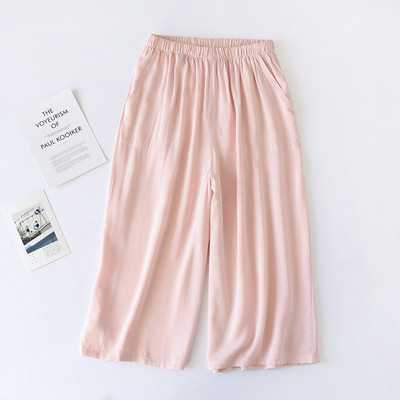 Vasaras modes pidžamas bikses ar apdruku ar ziediem mājas apģērbs sievietēm ikdienišķas, brīvas bikses ar augstu vidukli Sieviešu ielas apģērbs