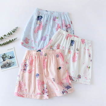 Sweet Girl Print Flower Sleepwear Casual Γυναικεία Σορτς Πυτζάμες Μόδα Βαμβακερό Σαλόνι Φόρεμα Καλοκαιρινό γυναικείο πάτο Σέξι παντελόνι πιτζάμα