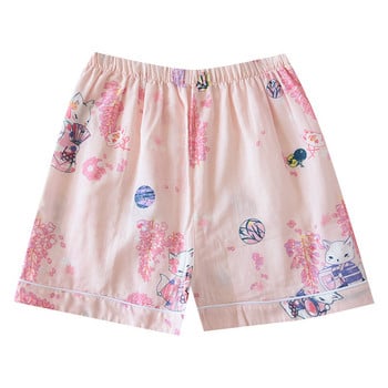 Sweet Girl Print Flower Sleepwear Casual Γυναικεία Σορτς Πυτζάμες Μόδα Βαμβακερό Σαλόνι Φόρεμα Καλοκαιρινό γυναικείο πάτο Σέξι παντελόνι πιτζάμα