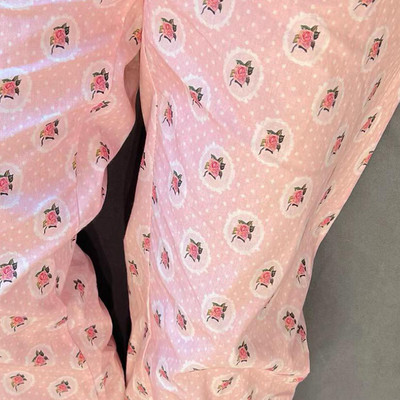 Alsó alsó, édes, laza M-7XL divat, egyszerű, virágos, mindennapi szabadidő koreai stílusú tavaszi női, rugalmas derékrész