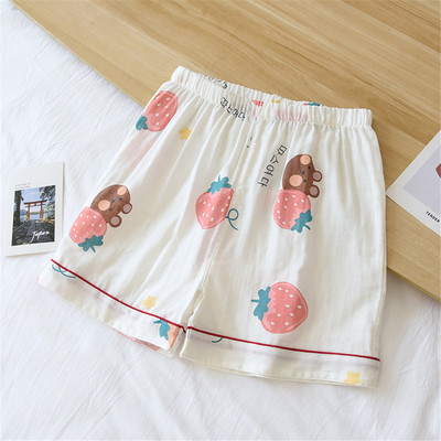 Ljetne ženske kratke hlače za spavanje Pidžame od pamučne gaze Hlače s printom Donji dio za kućnu plažu Ženske tanke široke ležerne dnevne odjeće Odjeća za spavanje