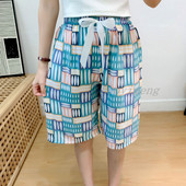 Nyári női alvónadrágok pamut pizsama nadrágok, virágmintás, tengerparti alsók alvó ruházat otthoni nadrágok női társalgó hálóruha