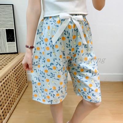 Nyári női alvónadrágok pamut pizsama nadrágok, virágmintás, tengerparti alsók alvó ruházat otthoni nadrágok női társalgó hálóruha