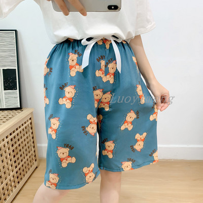 Nyári női alvónadrágok pamut pizsama nadrágok, virágmintás, tengerparti alsók alvó ruházat otthoni nadrágok női társalgó hálóruha