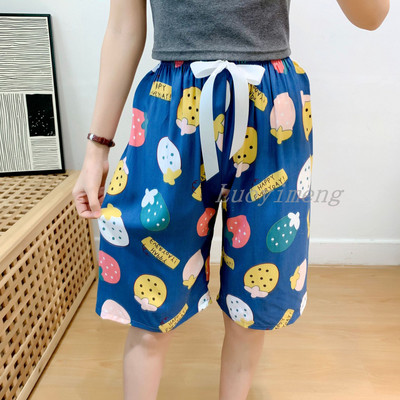 Nyári női alvónadrágok pamut pizsama nadrágok, virágmintás, tengerparti alsók alvó ruházat otthoni nadrágok női társalgó hálóruha