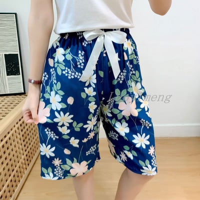 Nyári női alvónadrágok pamut pizsama nadrágok, virágmintás, tengerparti alsók alvó ruházat otthoni nadrágok női társalgó hálóruha