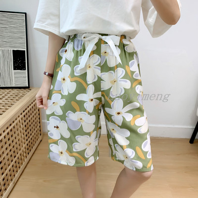 Nyári női alvónadrágok pamut pizsama nadrágok, virágmintás, tengerparti alsók alvó ruházat otthoni nadrágok női társalgó hálóruha