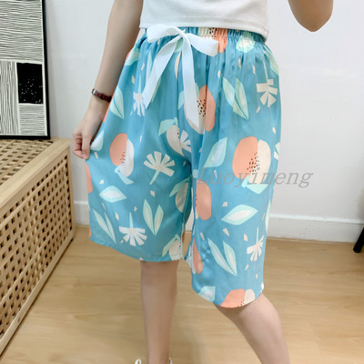 Nyári női alvónadrágok pamut pizsama nadrágok, virágmintás, tengerparti alsók alvó ruházat otthoni nadrágok női társalgó hálóruha