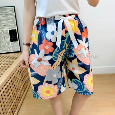 Nyári női alvónadrágok pamut pizsama nadrágok, virágmintás, tengerparti alsók alvó ruházat otthoni nadrágok női társalgó hálóruha