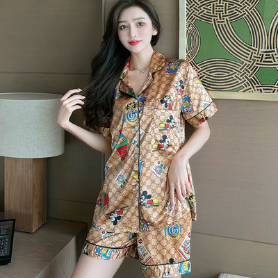 Nove ljetne kratke hlače s kratkim rukavima s printom, salonke, dizajnerske pidžame, svilene pidžame, komplet pidžama od satena, noćne haljine vrhunske kvalitete