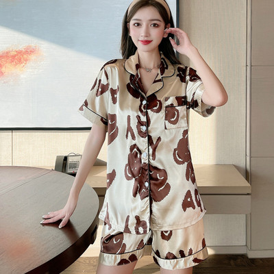 Nove ljetne kratke hlače s kratkim rukavima s printom, salonke, dizajnerske pidžame, svilene pidžame, komplet pidžama od satena, noćne haljine vrhunske kvalitete